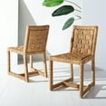 thumbnail image 2 of SAFAVIEH Couture Jermaine Coastal Rattan Solid Dining Side Chair, Natural (Set of 2), 2 of 13