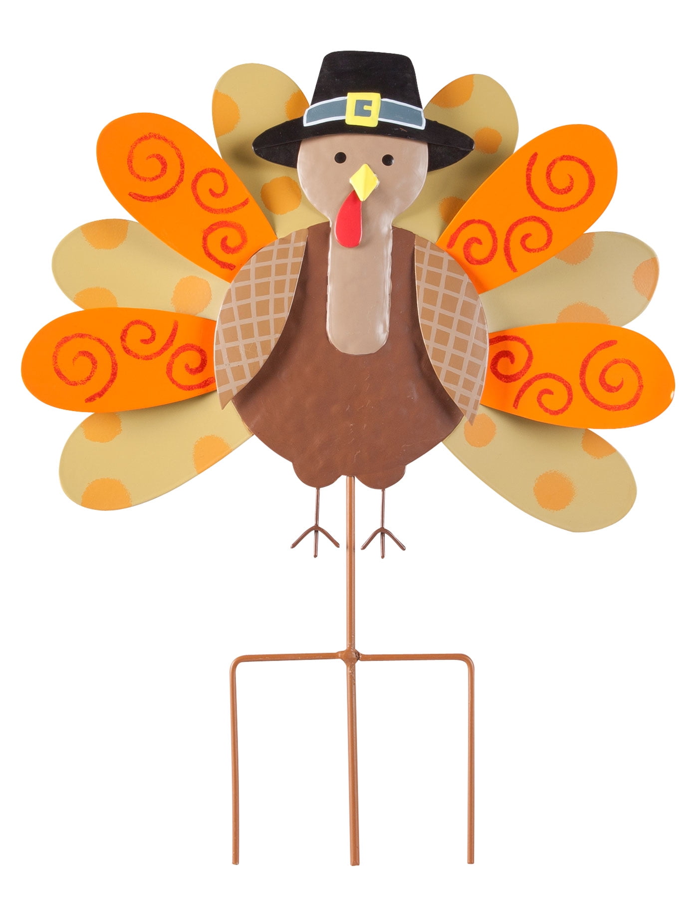 Pilgrim Turkey Lawn Stake by Fox River Creations, Thanksgiving Yard