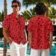 thumbnail image 2 of Psesaysky Couples Matching Outfit Red Ladybug Print Sleeveless Dress for Women A Line Tank Sundress&Mens Button Down Shirts for Party Holiday Wedding,S-5XL, 2 of 7