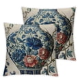 thumbnail image 2 of Nawypu Chinese Style Pillow Cases Chinese Style Chinoiserie Blue and White Porcelain Vase Throw Pillow Covers  Decorative Square Cushion Cover Cases for Living Room Bedroom Sofa Car Home Decor White, 2 of 6