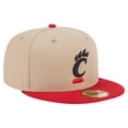 thumbnail image 3 of Men's New Era  Khaki Cincinnati Bearcats Two-Tone 59FIFTY Fitted Hat, 3 of 5