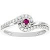 Created Ruby and 1/5 Carat T.W. Diamond 10kt White Gold Promise Ring