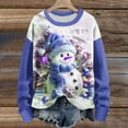 thumbnail image 1 of Amzcrzy Chandail en Molleton pour Femmes Chandail Décontracté de Noël Imprimé Col Rond Manches Longues chandail Tricoté Rayé Haut de Noël Chandail en Molleton Manches Longues pour Femmes chandail Chandail en Molleton 2TG, 1 of 4