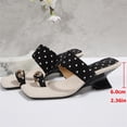 thumbnail image 4 of Willtoo Women’s Kitten Heels Polka Dots Flip Flops Slip On Open Toe Low Heels, 4 of 7