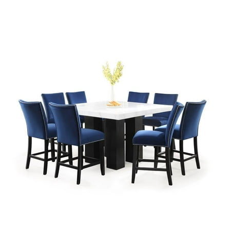 square camila counter steve dining piece silver table walmart