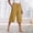 Yellow women plus size capri pants a1, variant on Cagogo Women Plus Size Capri Pants with Pockets Elastic Waist Loose Casual Lounge Yoga Travel Trousers Summer Beach Work Cropped Pants, Brown 4XL