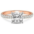 thumbnail image 3 of 4 Carat IGI Certified Cushion Shape Lab Grown Diamond Engagement Ring | 14K Rose Gold |Olivia Secret Halo Diamond Ring | FG-VS1-VS2 Quality Friendly Diamonds, 3 of 4