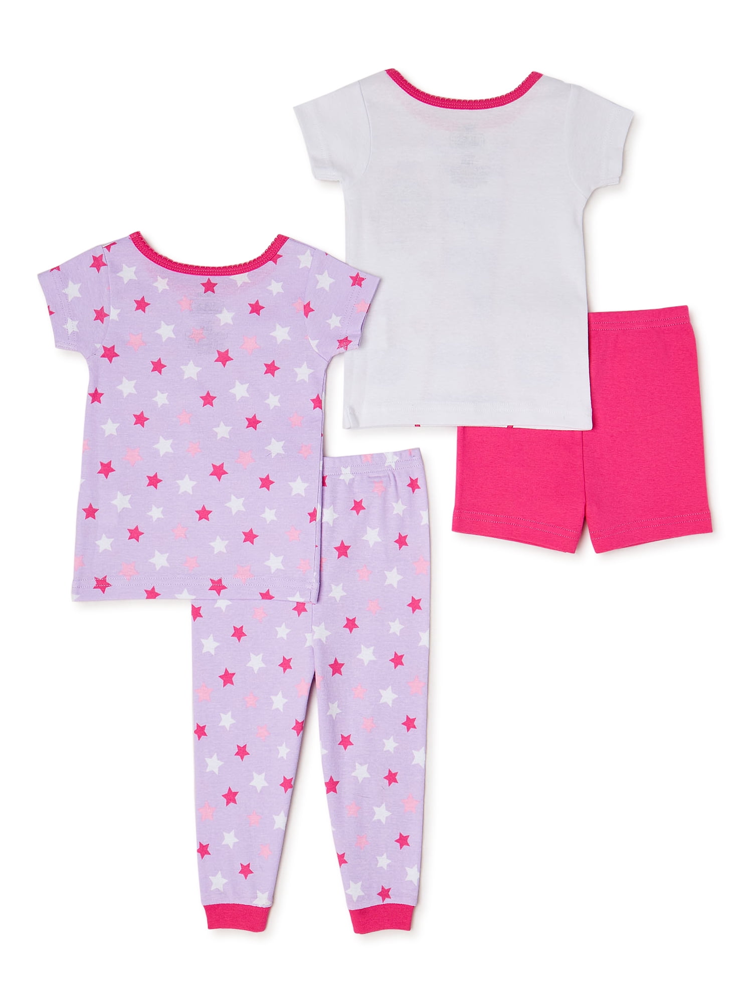 Doc McStuffins Toddler Girl Snug Fit Cotton Short Sleeve Pajamas 4 Piece Set Sizes 12M 5T Walmart