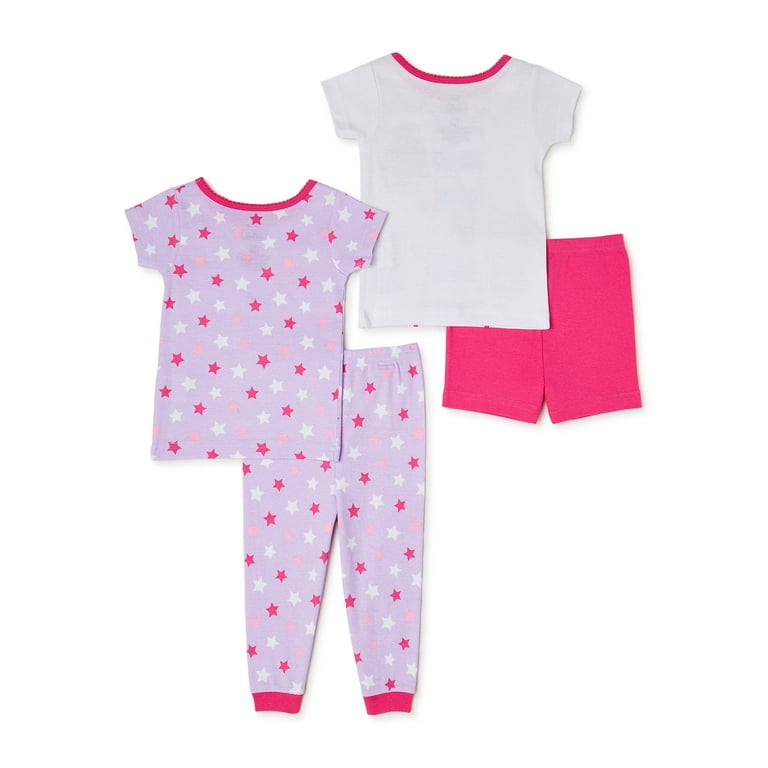 Doc McStuffins Toddler Girl Snug Fit Cotton Short Sleeve Pajamas 4 Piece Set Sizes 12M 5T Walmart
