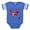 Royal Blue, variant on CafePress - Val Heart Dangle - Cute Infant Baby Football Bodysuit
