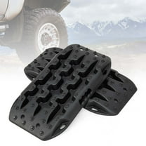 Costway 2 PCS Short Recovery Traction Boards Set with Jack Lift Base for 4WD ATV UTV SUV Black