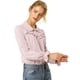 thumbnail image 2 of INSPIRE CHIC Blusa Camisa Tops Con Botones Manga Larga Pu?o Elástico Detalle De Volantes Para Mujeres Rosa L, 2 of 6