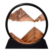 Aoderun Moving Sand Art Picture 3D Color Quicksand Decor Home Relaxing Toy (7" Black)