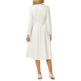 thumbnail image 3 of INSPIRE CHIC Women's Pleated Neck Winter Long Sleeve A-Line Midi Dress 2XL White, 3 of 5