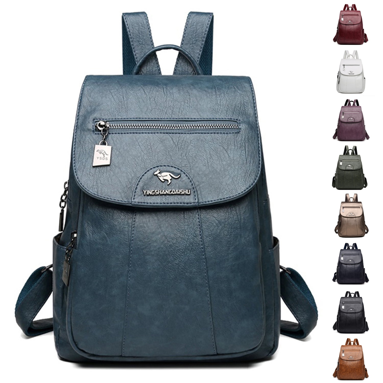 Waterproof PU Leather Shoulder Backpack Retro Backpacks