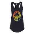 thumbnail image 2 of Tropical Palm Trees Silhouettes with Sunset | Womens Pop Culture Jersey Racerback Tank Top, Black, Small, 2 of 4