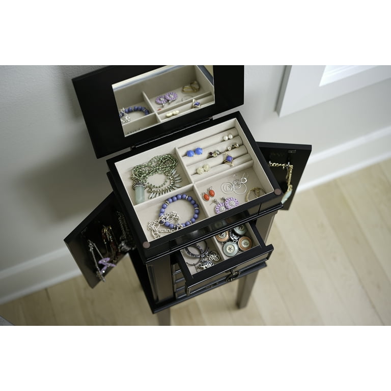 Hives and Honey Kami Black Wood Jewelry Armoire Walmart