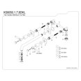 thumbnail image 6 of Kingston Brass KS6050DKL Kaiser Two-Handle 3-Hole Wall Mount Roman Tub Faucet in Matte Black, 6 of 7