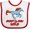 White and Red, variant on Inktastic Born to Run Wild- Galloping Horse Boys or Girls Baby Bib