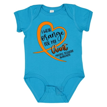 

Inktastic I Wear Orange for My Aunt Multiple Sclerosis Awareness Gift Baby Boy or Baby Girl Bodysuit