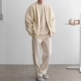 thumbnail image 1 of Cárdigan de punto de moda de otoño e invierno para hombre, suéter de color sólido, estilo casual holgado, 1 of 6