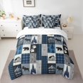 thumbnail image 2 of Homewish Safari Moose Bear 7-Piece Twin Bedding Sets,Country Farmhouse Lodge Bedding Comforter Set,Outdoor Adventure Sheet Sets For Men Women,Ultra Soft Home Decor, 2 of 8