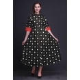 thumbnail image 2 of Bimba Robe à Manches Roulées pour Femmes à Imprimé Feuilles, Col Mandarin, Chemise Boutonnée - Moyen, 2 of 5