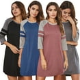 thumbnail image 2 of FLMEI Womens Nightgowns Sleep Cotton Night Shirts Summer Soft Sleep Dress Nightgown Sleepwear Pajama Long Sleeved Nightshirt S-XXL, 2 of 8