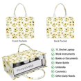 thumbnail image 2 of Large Capacity Tote Bag,White Green Leaf Small Sunflower Pattern Handbag Fashion Luxury Tote Bag,15.7"x13"x 5.1" Inches,Laptop Compatible, 2 of 6