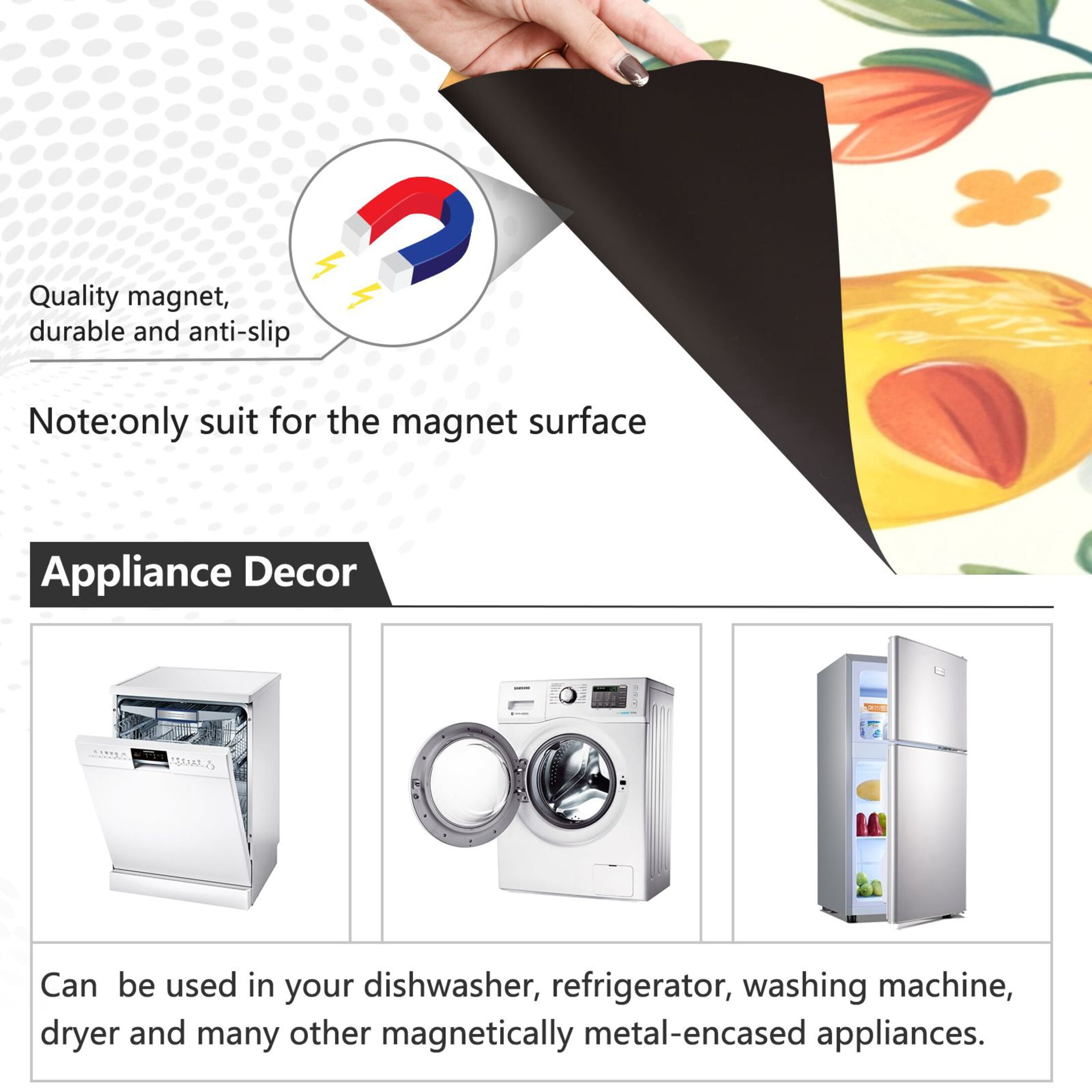 Dishwasher Magnetic Sticker 23x26 Inch Refrigerator Magnetic Sticker Washing Machine Magnetic Sticker Kitchen Panel Magnetic Sticker Home Decor Super Cute Chick