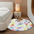 thumbnail image 2 of Colorful Hand Print Round Area Rug 5Ft Washable Circle Rugs for Living Room Bedroom, Cartoon Watercolor Cute Graffiti Non-Slip Carpet Floor Mats Indoor Outdoor Carpet Runner Aesthetic Home Decor, 2 of 8