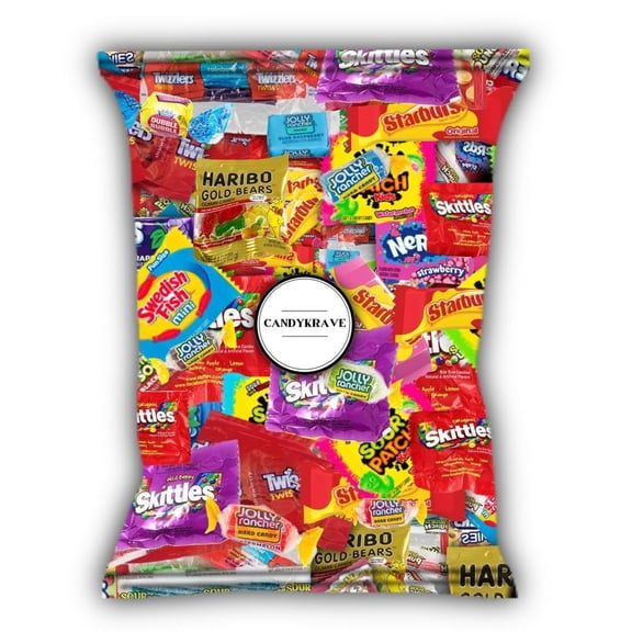 CandyKrave Assorted Candy Variety Pack - 10 Fruity Flavors - 6 lbs Bulk Candy Bag - Individually Wrapped Pinata Candy Mix - Delicious Sweets for Birthdays, Pantry, Baby Showers & Gender Reveal