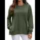 thumbnail image 2 of Sudadera Informal de Cuello Redondo para Mujer, Holgada, Suave y de Larga. Verde XL, 2 of 10