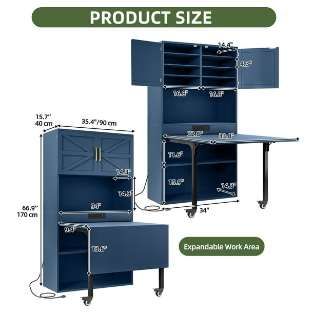 Uforic Foldable Sewing Machine Table & Desk w/ Craft Storage and