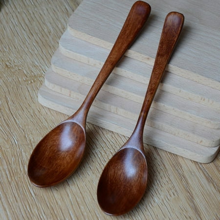 

Lot Wooden Spoon Bamboo Kitchen Cooking Utensil Tool Soup Teaspoon Catering