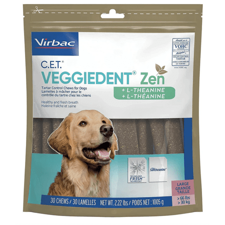 Virbac C.E.T. VeggieDent Zen for Large Dogs Over 66 lbs, 30 chews