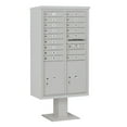 thumbnail image 3 of Salsbury Industries Pedestal Mounted 15 Door Front Load 4C Horizontal Cluster Box Unit with 2 Parcel Lockers, 3 of 6