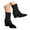Black, variant on Womens Ankle Boots Chunky Heel Heeled Slip on Short Booties Side Zipper Winter Dress Shoes