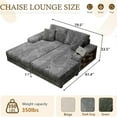 thumbnail image 2 of 80" Oversized Double Chaise Lounges Indoor with Side Shelves, Upholstered Loveseat Sleeper Sofa Bed with Deep Seat and Solid Wood Frame for Living Room, 2 Pieces, Dark Grey, 2 of 6