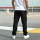 thumbnail image 4 of Pantalones largos para hombre, lisos, a la moda, informales, con múltiples bolsillos, cintura elástica, de poliéster, 4 of 7