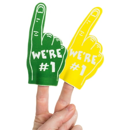 Team Spirit Colors Football Sports "We're #1" Mini 5" Foam Fingers, 2 CT