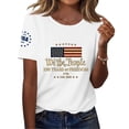 thumbnail image 2 of American Flag Shirts for Women Usa Flag Graphic Crewneck Short Sleeve Tunic Top Memorial Day Patriotic Blouses, 2 of 4