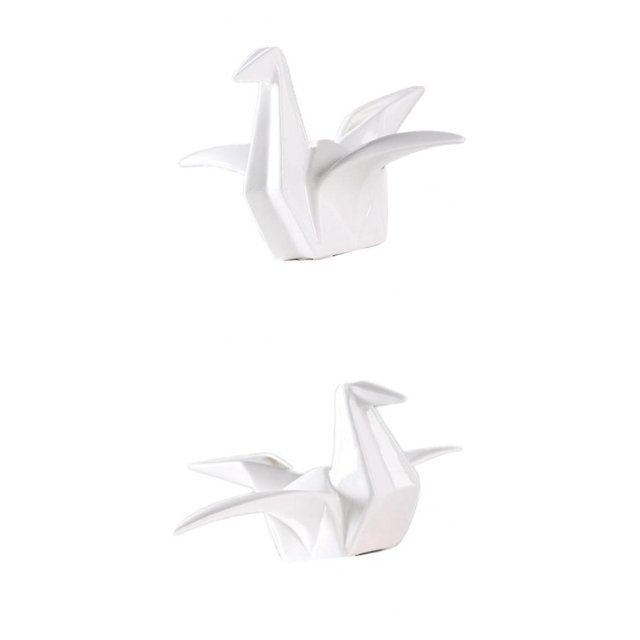 de Estatuas de Grúa de Origami de Cerámica, Escultura de Decoración de Escritorio para , Ornamental perfecl Estatua de estatuilla de grulla de origami