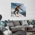 thumbnail image 3 of Monkey Skiing (2) Home Decor Poster Wall Art Hanging Picture Print Bedroom Decorative Painting Posters Room Aesthetic 28x28inch(70x70cm), 3 of 5