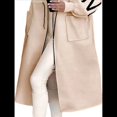 thumbnail image 3 of Chaqueta Cortavientos de Punto con Capucha y Larga para Mujer, de Gran Tamaño, Informal, con Cordón Ajustable en la Cintura y Cremallera. Albaricoque XXL, 3 of 7