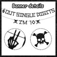 thumbnail image 7 of 25pcs Out Single Digits I'm 10 Banner, Black Skull theme Glitter Letterr Banner, Happy 10th Birthday Decorations for Girls Boys, 10th Birthday Party Decoration Supplies Black Glitter, 7 of 7