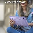 thumbnail image 6 of Shockproof Case for Samsung Galaxy Tab A11+ Plus 11 Inch 2025/ A9+ Plus 2023, Tuatara Rugged Unibody Hybrid Bumper Kickstand Cover Built-in Screen Protector, Lilac Purple, 6 of 9