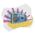 thumbnail image 1 of Ambesonne Retro Place Mats Set of 4, Boom Box Pop Art Dance, Standard Size, Multicolor, 1 of 6
