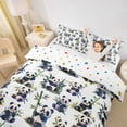 thumbnail image 3 of jejeloiu Cute Animals Duvet Cover Set For Kids,Green Botanical Bedding Full For Girls,Reversible,3 Pieces(No Comforter), 3 of 6