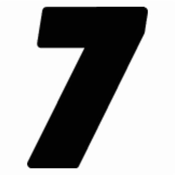 Hardline Products Number Label,Blk,Vinyl,4 in. H,No. 7,PK3 DB43B-7